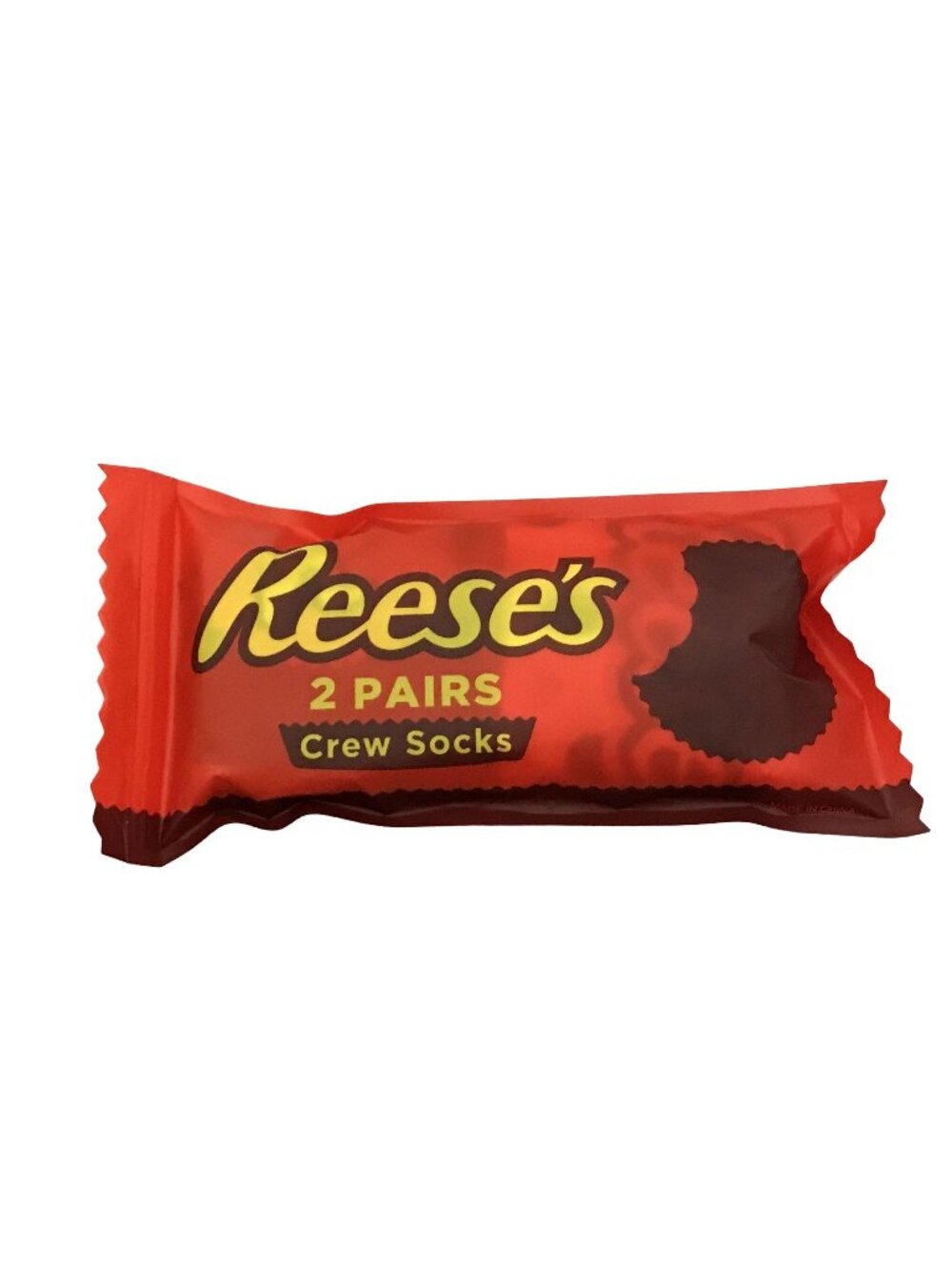 REESE'S Men's Crew Socks Set of 2 Size 8-12 in Faux Candy Wrapper
